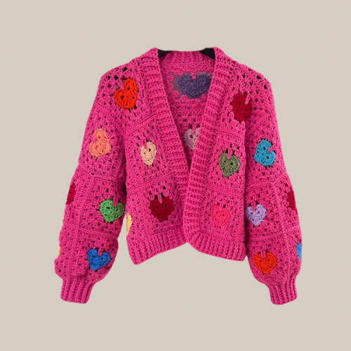 The Pink Heart Square Cardigan
