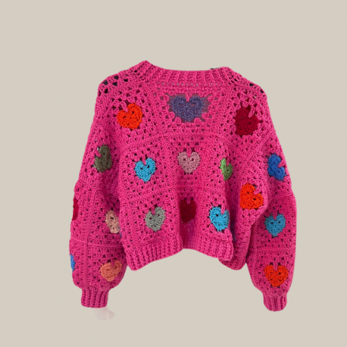 The Pink Heart Square Cardigan