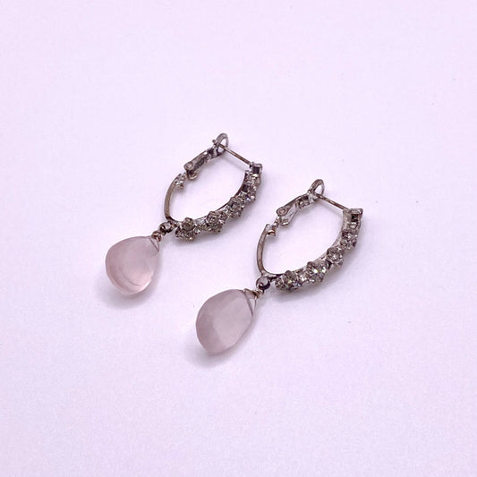 Pink Diamond Teardrop Earrings