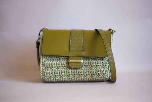 Olive Leather Detailed Purse