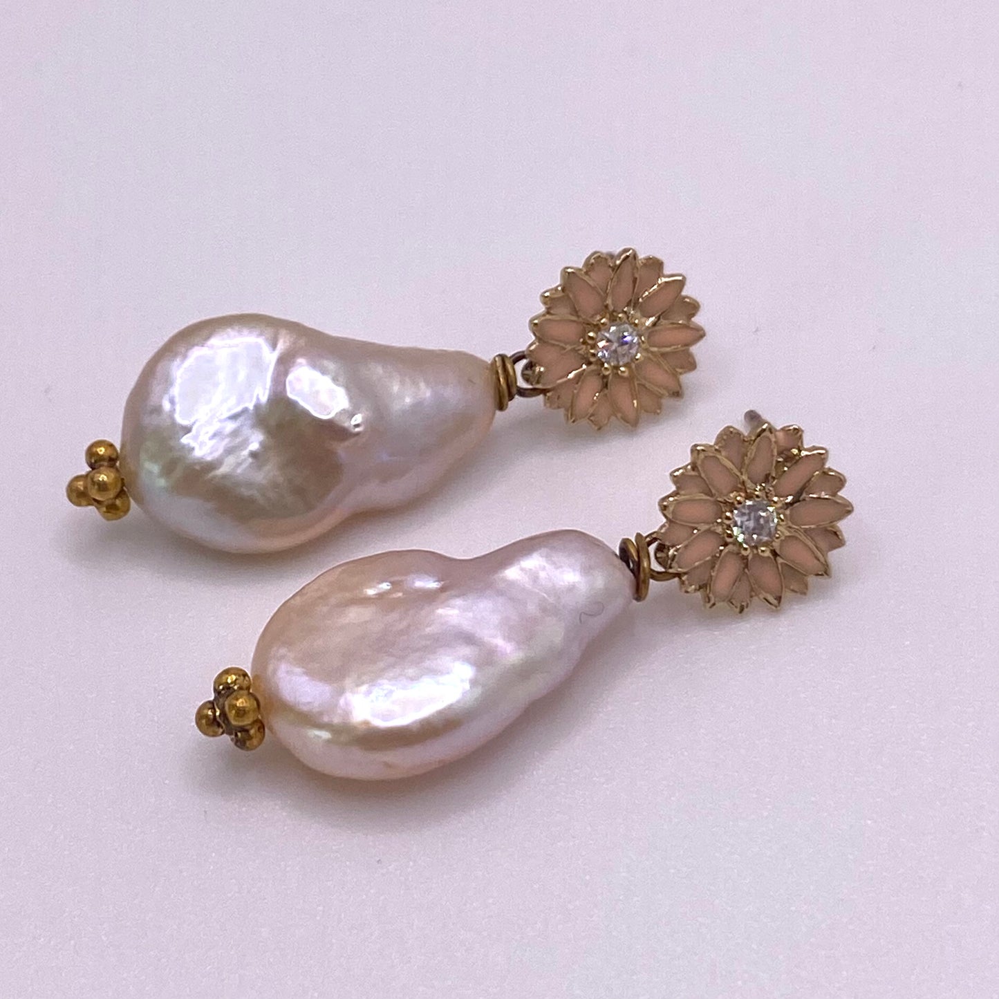 Rose Flower Pearl Earrings