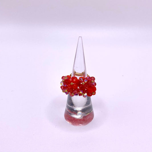 Red Double Flower Ring